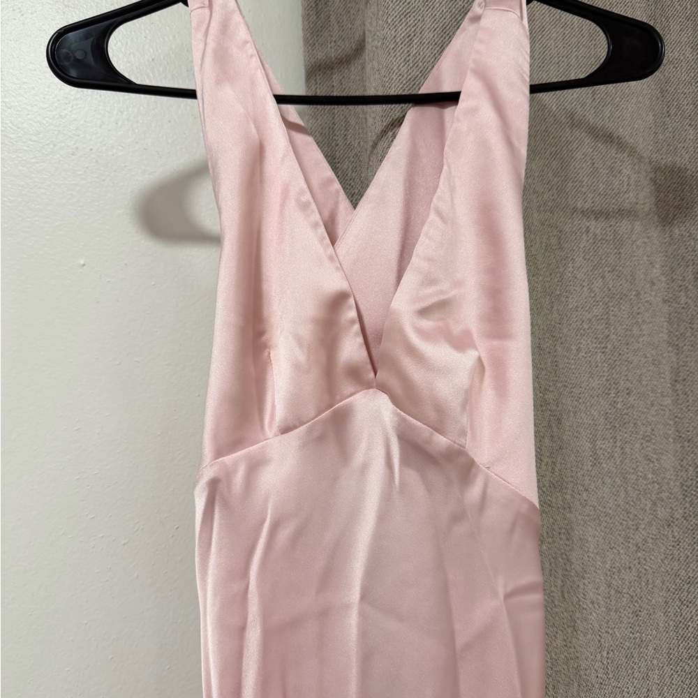 Zara Pink Satin Maxi Dress - Picture 5 of 7